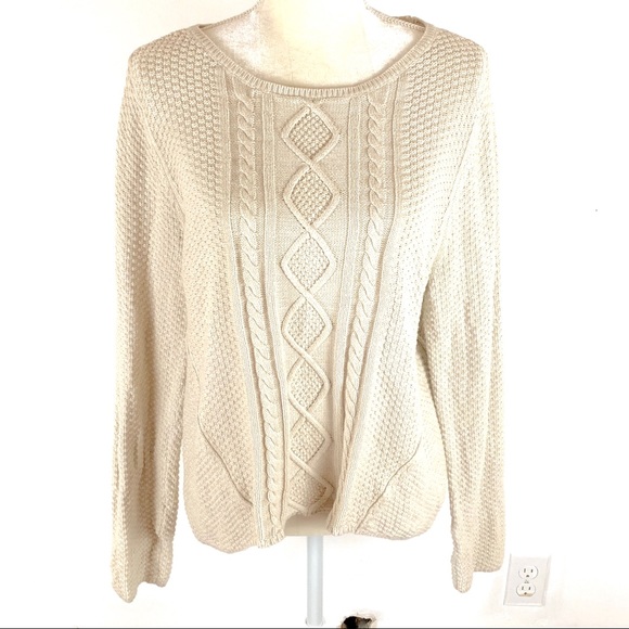 Ralph Lauren Sweaters - Ralph Lauren Cream Cable Knit Sweater XLarge